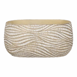 Bloempot Hendrick Ovaal - L24,5 X B14,5 X H11,5 - Creme