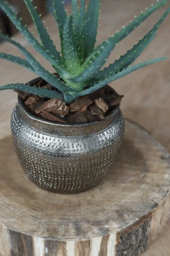 Bloempot Marrakesh - D21 X H17cm - Zilver Goud -Huisdecoratie bloempot marrakesh zilver goud bloempot 2 1