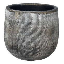 Bloempot Miami - D27 X H25cm - Zwart Cement