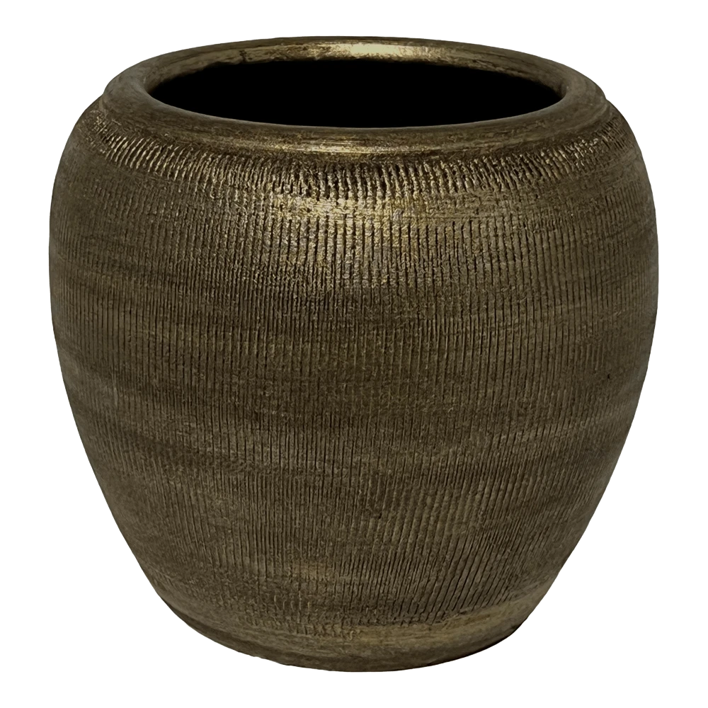 Bloempot Phoenix - D24 X H22cm - Goud 3 Bloempot Phoenix - D24 X H22cm - Goud