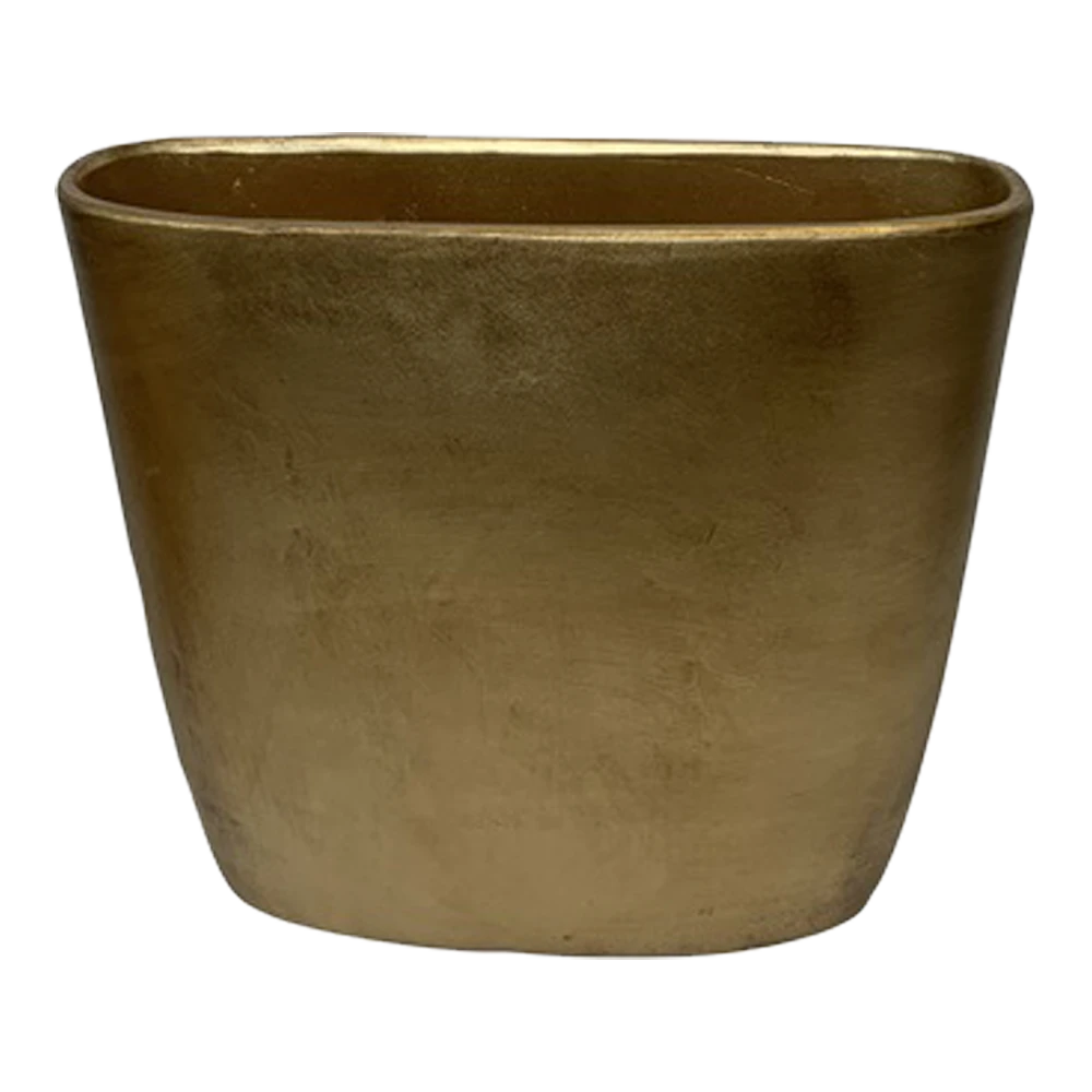Bloempot Shanon Ovaal - L38 X B16 X H38cm - Mat Goud