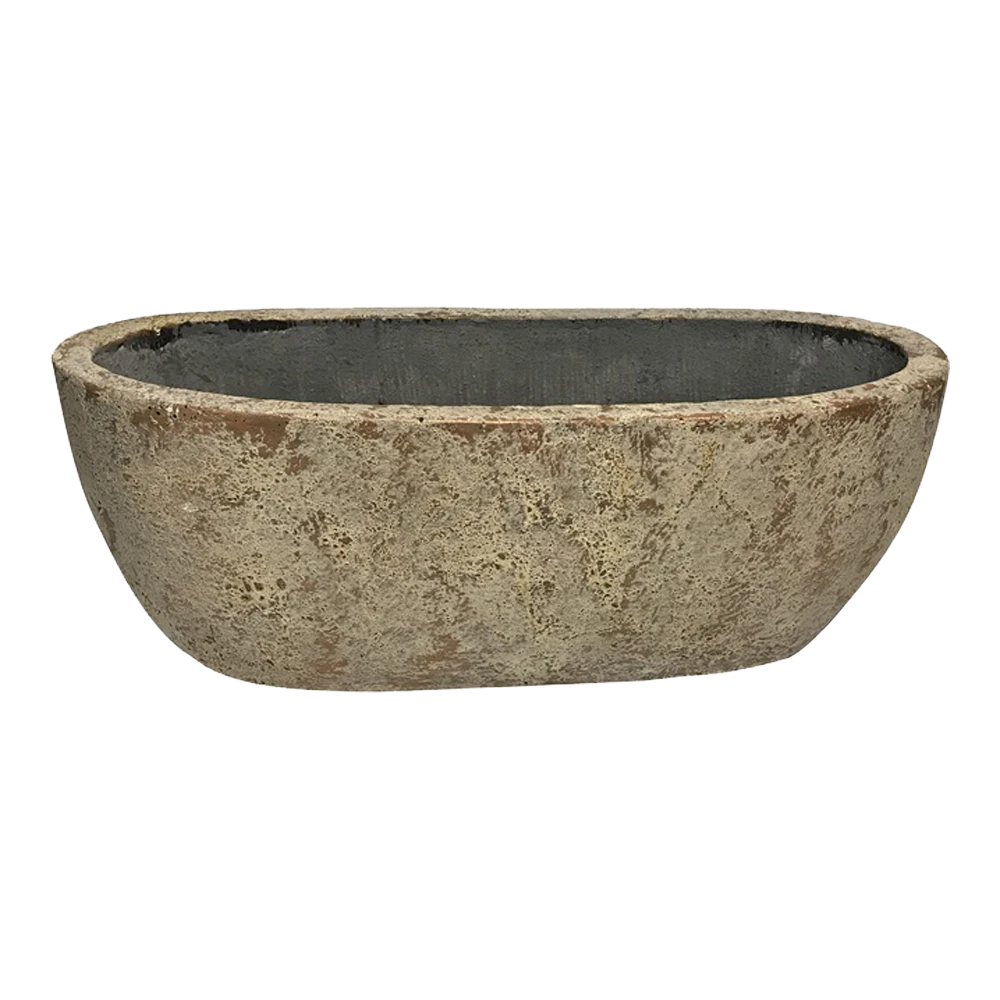 Bloempot Shanon Ovaal - L45 X B18 X H16cm - Cream