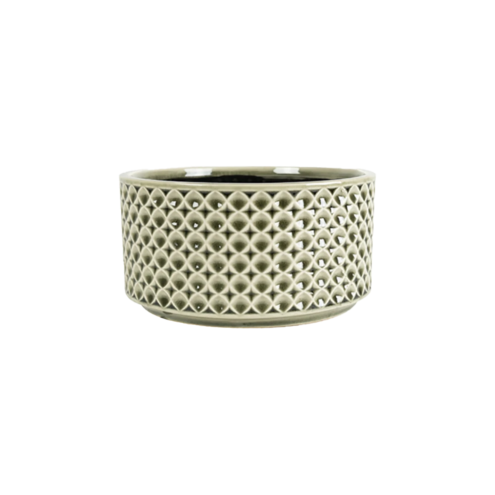 Plantenschaal Thies - D20 X H10cm - Olijf Groen 3 Plantenschaal Thies - D20 X H10cm - Olijf Groen