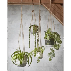 Hangpot Resa - D18,5 X H17cm - Lichtgrijs -Huisdecoratie hangpot resa d18 5 x h17cm lichtgrijs hangpot 5 1