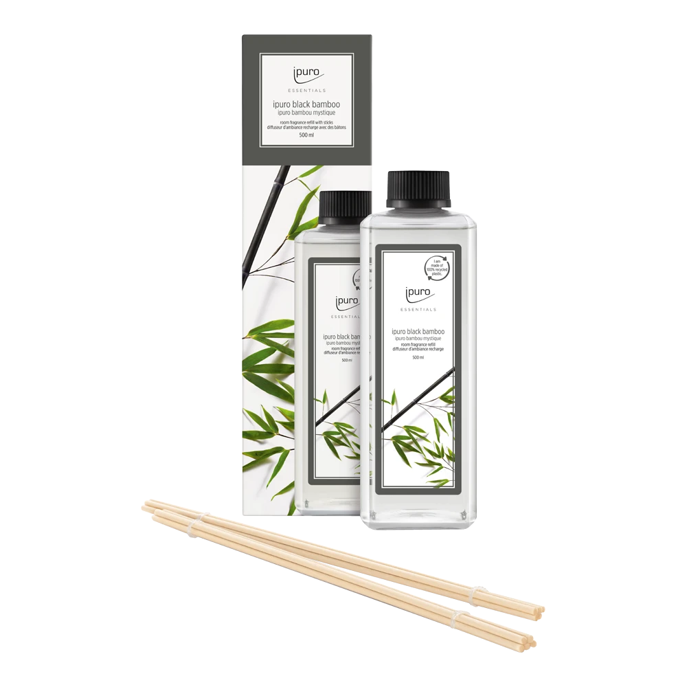 Ipuro Refill Black Bambo 500ml - Navulling Geurstokjes 3 Ipuro Refill Black Bambo 500ml - Navulling Geurstokjes