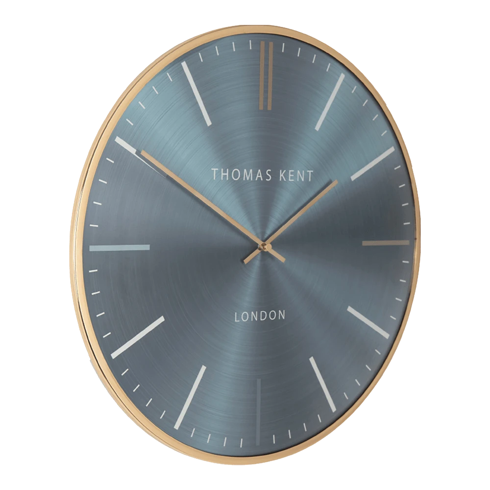 Klok Oyster Staalblauw/goud U00f8 65 Cm - Wandklok