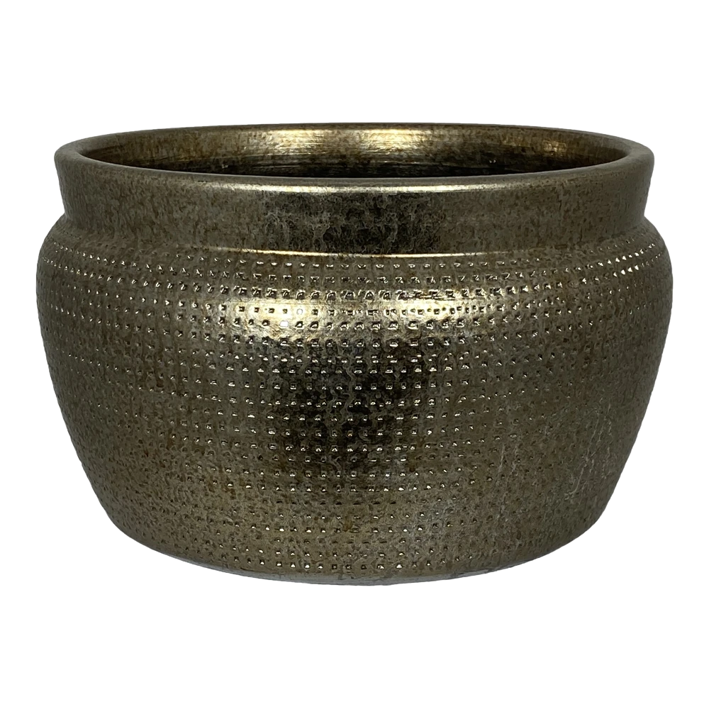 Plantenschaal Marrakesh - D24 X H14cm - Zilver Goud 3 Plantenschaal Marrakesh - D24 X H14cm - Zilver Goud