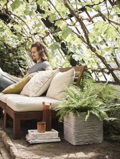 Capi Plantenbak Vierkant Nature Rib NL - L40 X B40 X H40cm - Ivoor -Huisdecoratie pot vierkant rib nl 40x40x40 ivoor plantenbak 6 9