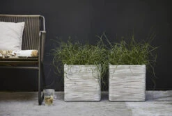 Capi Plantenbak Vierkant Nature Rib NL - L40 X B40 X H40cm - Ivoor -Huisdecoratie pot vierkant rib nl 40x40x40 ivoor plantenbak 7 8