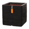 Capi Plantenbak Vierkant Nature Rib NL - L50 X B50 X H50cm - Zwart -Huisdecoratie pot vierkant rib nl 50x50x50 zwart plantenbak 1 5