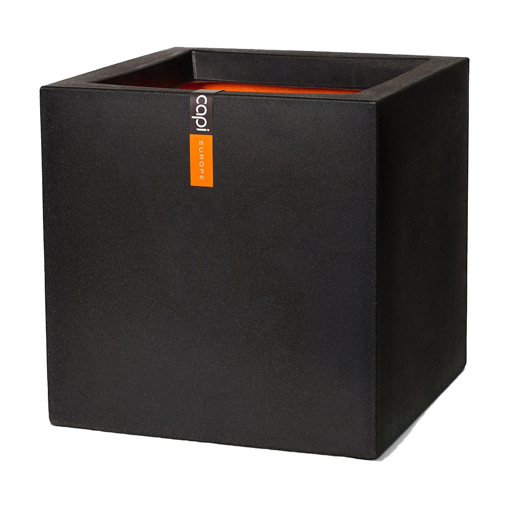 Capi Plantenbak Vierkant Urban Smooth NL - L40 X B40 X H40cm - Zwart 3 Capi Plantenbak Vierkant Urban Smooth NL - L40 X B40 X H40cm - Zwart