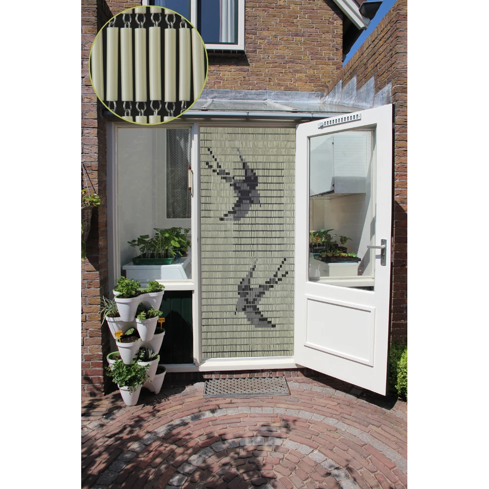 Vliegengordijn Zwaluwen - Creme/Zwart - 90 X 210cm - Sun-Arts 7 Vliegengordijn Zwaluwen - Creme/Zwart - 90 X 210cm - Sun-Arts - Afbeelding 5