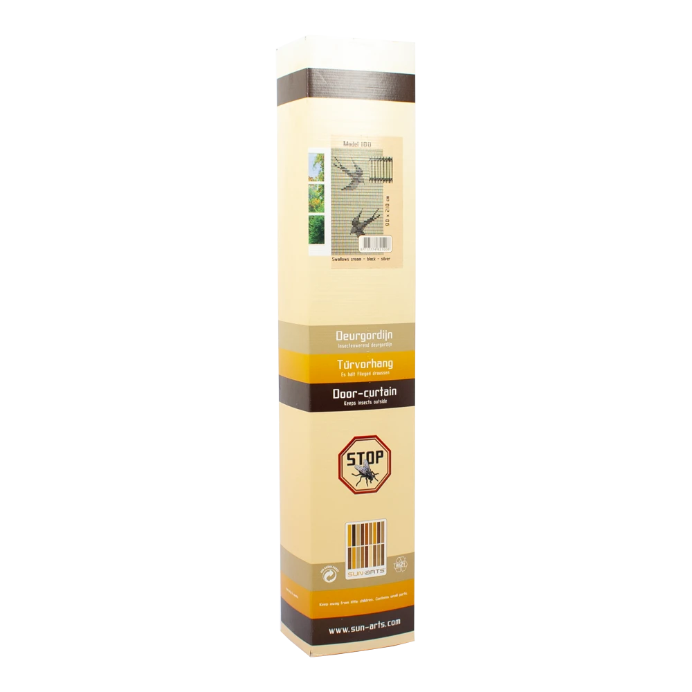 Vliegengordijn Zwaluwen - Creme/Zwart - 90 X 210cm - Sun-Arts 4 Vliegengordijn Zwaluwen - Creme/Zwart - 90 X 210cm - Sun-Arts - Afbeelding 2