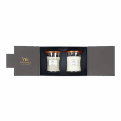 Woodwick Deluxe Gift Set Medium Candles Fireside & Linen - Geurkaars