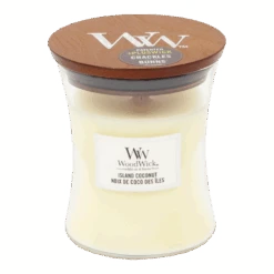 Woodwick Island Coconut Medium Candle - Geurkaars