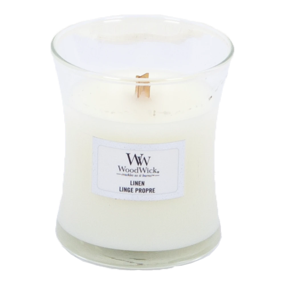 Woodwick Linen Medium Candle - Geurkaars 4 Woodwick Linen Medium Candle - Geurkaars - Afbeelding 2