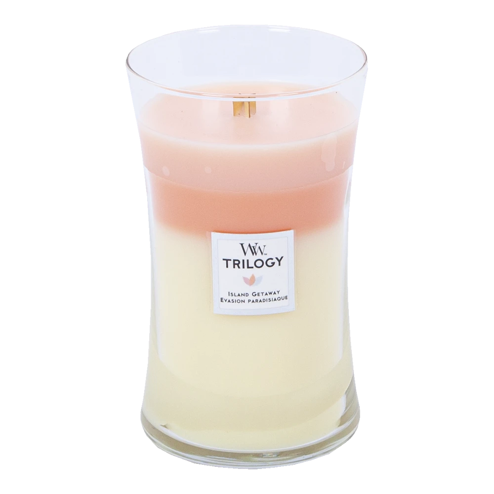 Woodwick Trilogy Island Getaway Large Candle - Geurkaars 4 Woodwick Trilogy Island Getaway Large Candle - Geurkaars - Afbeelding 2