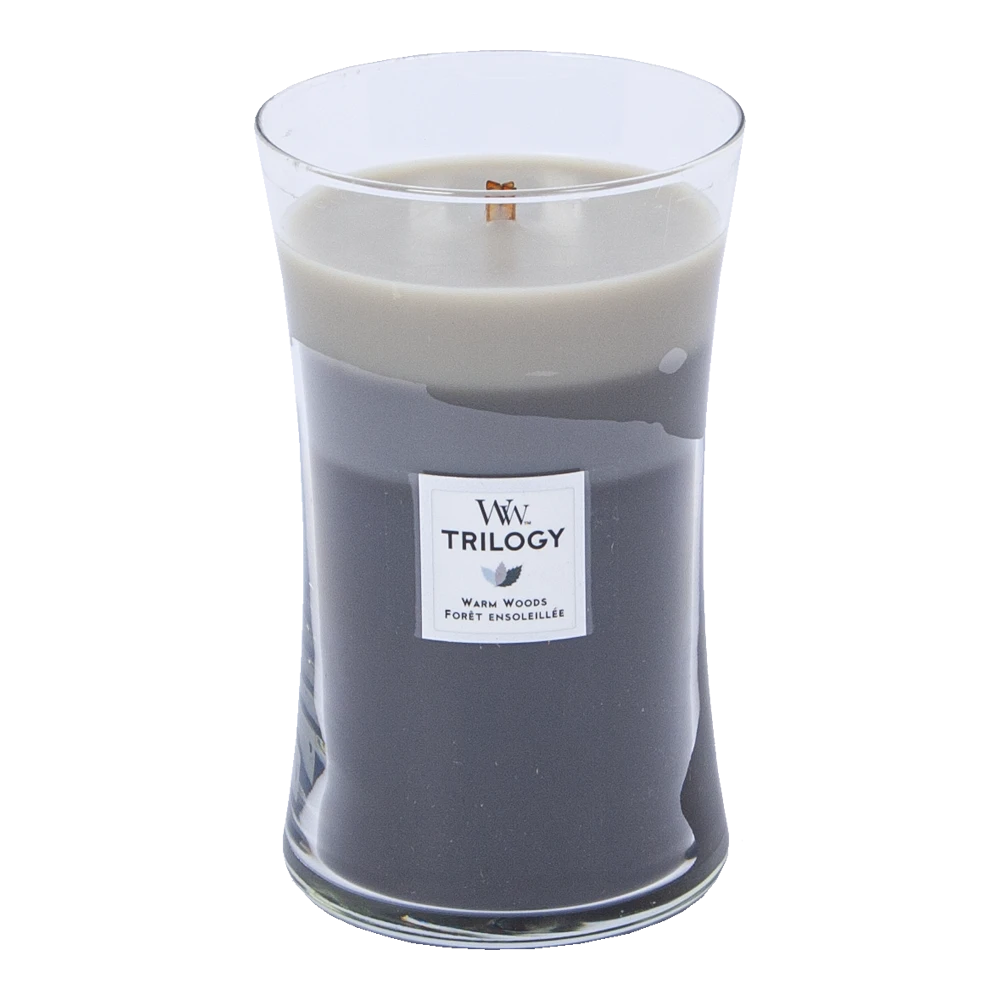 Woodwick Trilogy Warm Woods Large Candle - Geurkaars 4 Woodwick Trilogy Warm Woods Large Candle - Geurkaars - Afbeelding 2