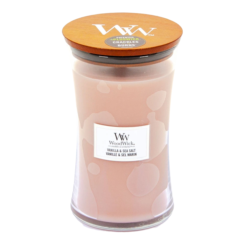Woodwick Vanilla & Sea Salt Large Candle - Geurkaars 3 Woodwick Vanilla & Sea Salt Large Candle - Geurkaars